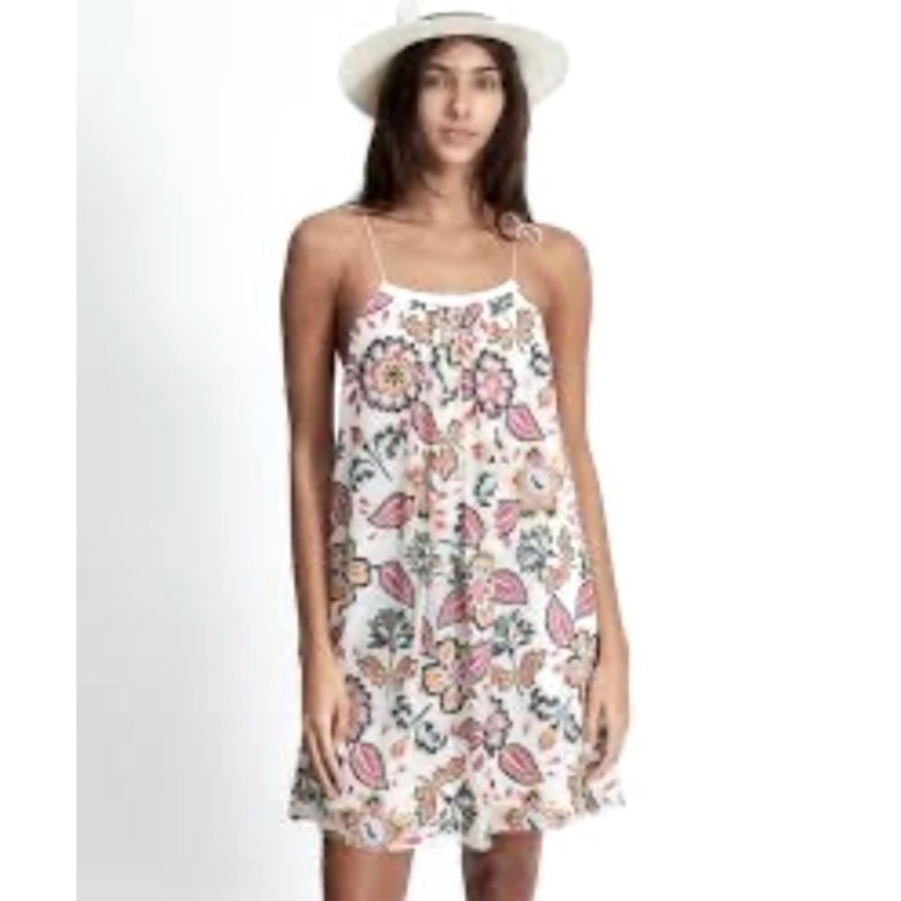 Heartloom Floral Self-Tie Floral Minidress w/String Tassel